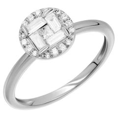 Fashion Every Day White Diamond White Gold Ring for Her