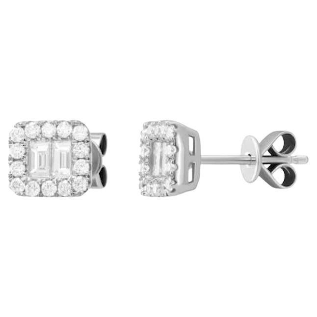 Boucles d'oreilles en or blanc à diamant blanc pour elle, Fashion Every Day