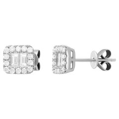 Fashion Every Day White Diamond White Gold Stud Earrings for Her