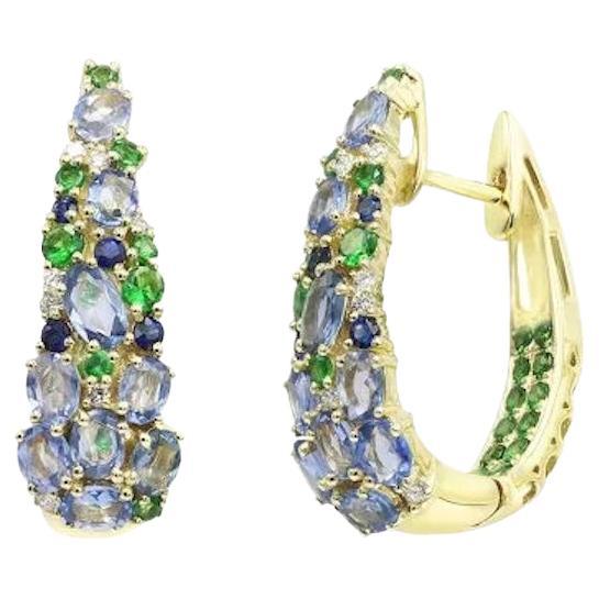 Mode Every Day Weiße Diamant-Ohrringe aus Gelbgold mit Hebelverschluss für Sie im Angebot