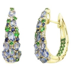Mode Every Day Weiße Diamant-Ohrringe aus Gelbgold mit Hebelverschluss für Sie