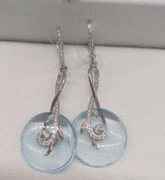 Fashion Fine Jewelry Topas Weißer Diamant Weiß 18 Karat Gold Ohrringe