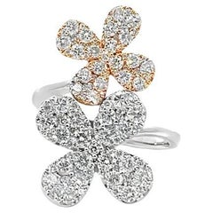 Fashion Flower Diamond Ring 1.65ct 18k WG