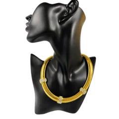 Fashion Forward Ciner Choker Necklace -  Clear Rhinestones