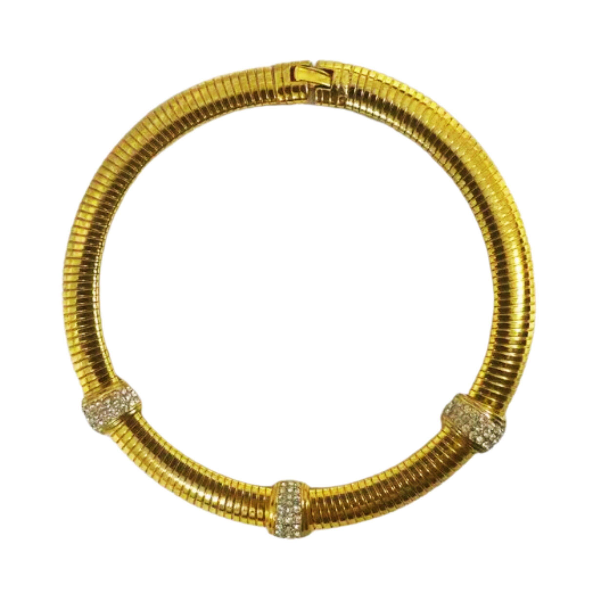 Collana a girocollo Ciner - Fashion Forward  Strass trasparenti in vendita 1