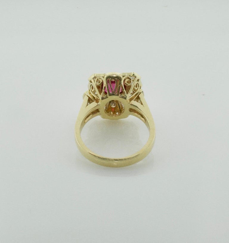 Fashion-Forward Ruby and Diamond Ring in 18 Karat Yellow Gold Ruby 1.53 ...