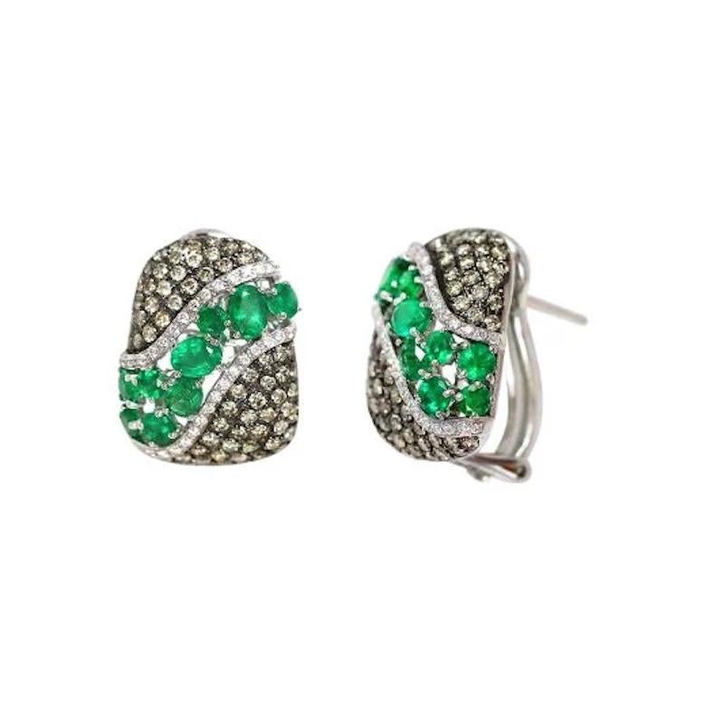 Orecchini in oro bianco 14 K 
Diamante 68-RND57-0,16-4/4A
Diamante 138-RND57-1,16-7/5A
Smeraldo 6-1,25 3/(5)З₁B 
Smeraldo 12-0,7 3/(5)З₁A

Peso 7,22 grammi


Con un patrimonio di antiche tradizioni di alta gioielleria svizzera, NATKINA è un marchio