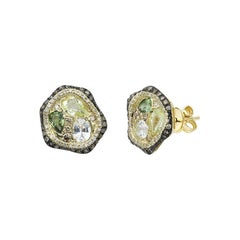 Fashion Green Sapphire Diamond Yellow Gold Ring
