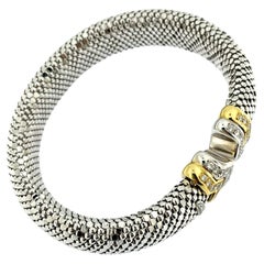 Pulsera de moda italiana "Bersani" de oro de 18 quilates flexible con diamantes