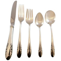 Fashion Lane by Durgin Sterling Silver Flatware Set for 8 Service 54 Pcs Scarce