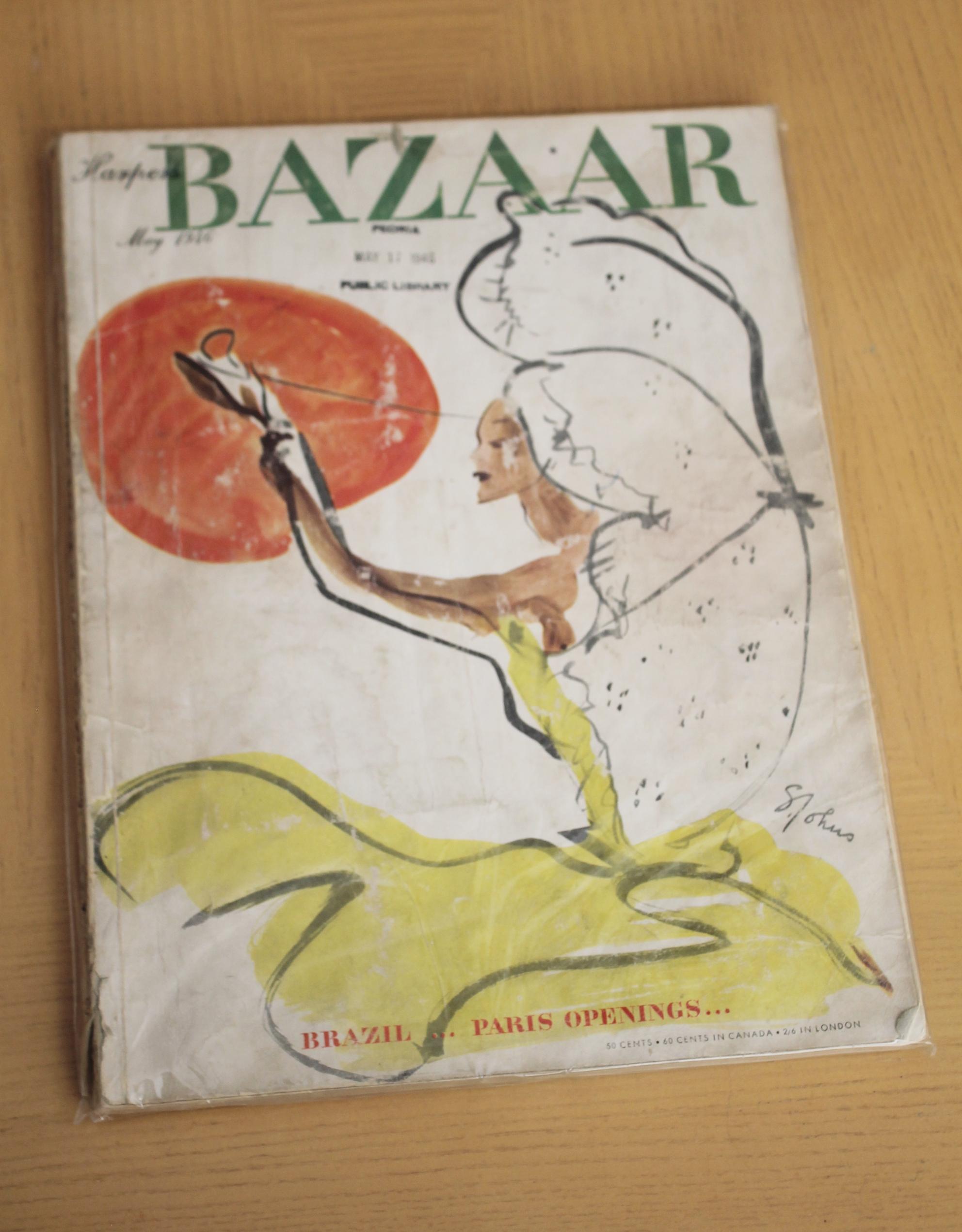 Collection de magazines de mode Haute Couture 1939-1960 Bazaar Louise Dahl-Wolfe MCM en vente 3