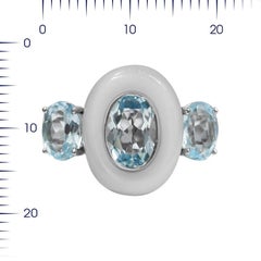 Fashion Moon Rock Topaz White Gold 14 Karat Ring