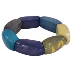 Fashion Multi-Color Cuff Bracelet in Vegetable Ivory Tagua