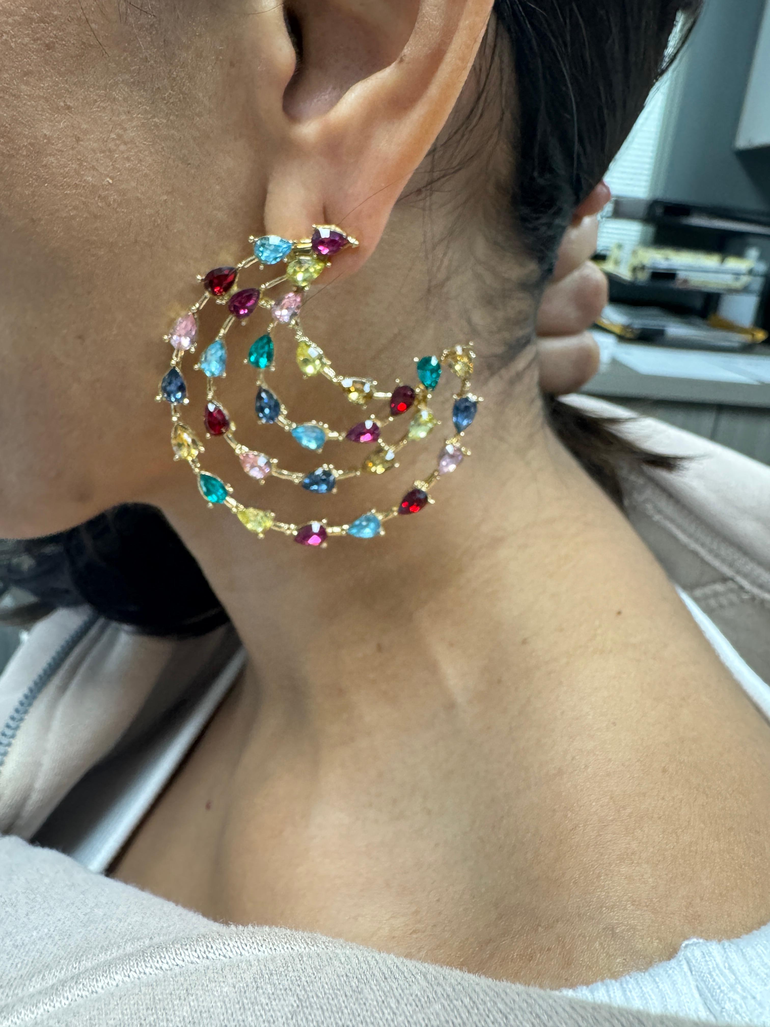 Boucles d'oreilles multicolores à la mode Pour femmes en vente