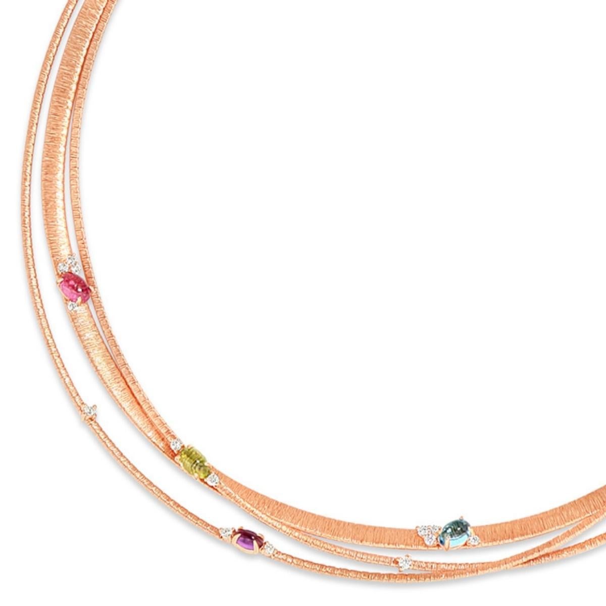 Women's or Men's Fashion Necklace with Rainbow Drops and White Brilliant-Cut Diamond Accents For Sale