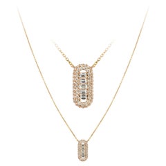 Fashion Pink Gold 18K Necklace Diamond For Her