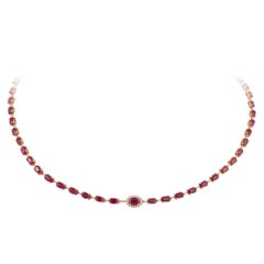 Collana in oro rosa 18 carati con diamante per lei