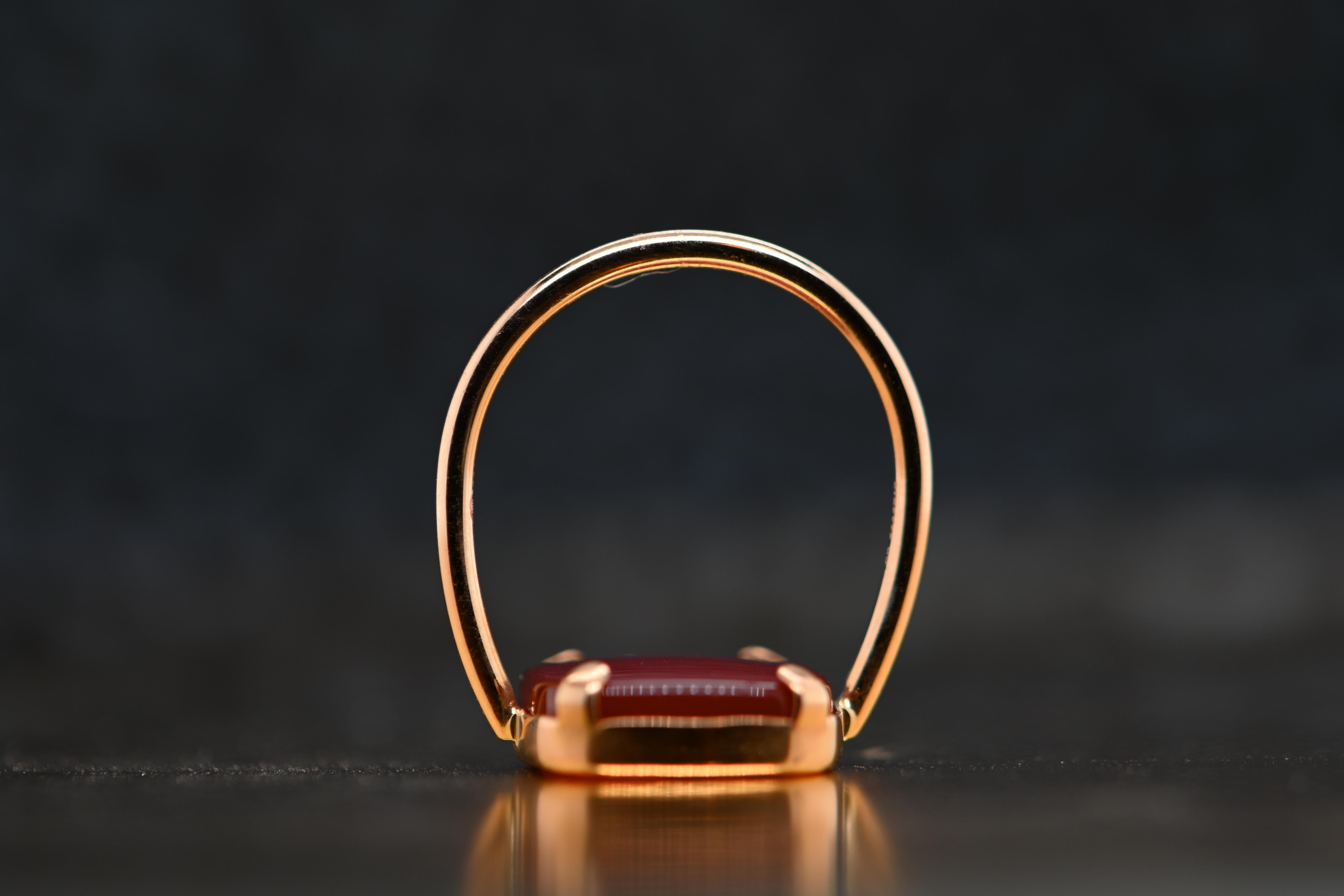 Mode-Ring aus 18 Karat Roségold mit Achat Damen im Angebot