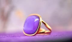 Fashion Ring Amethyst Mother of Pearl Rose Gold 18 Karat