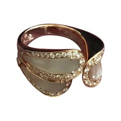 Fashion Ring Carat 7.20 Mother of Pearl Diamonds and Yellow Gold