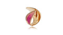 Fashion Ring Diamonds Pave Pink Gold