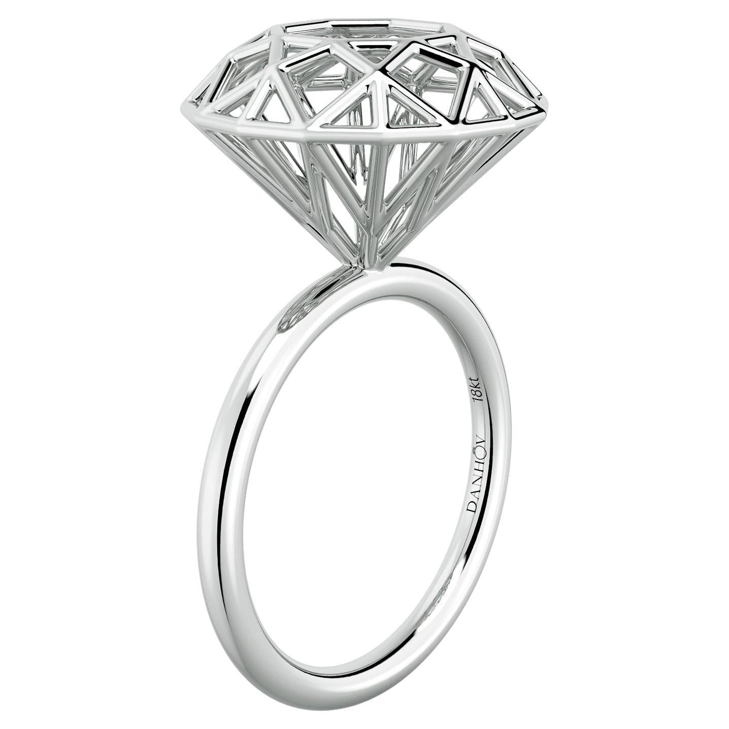 Fashion Ring in 14k White Gold For Sale