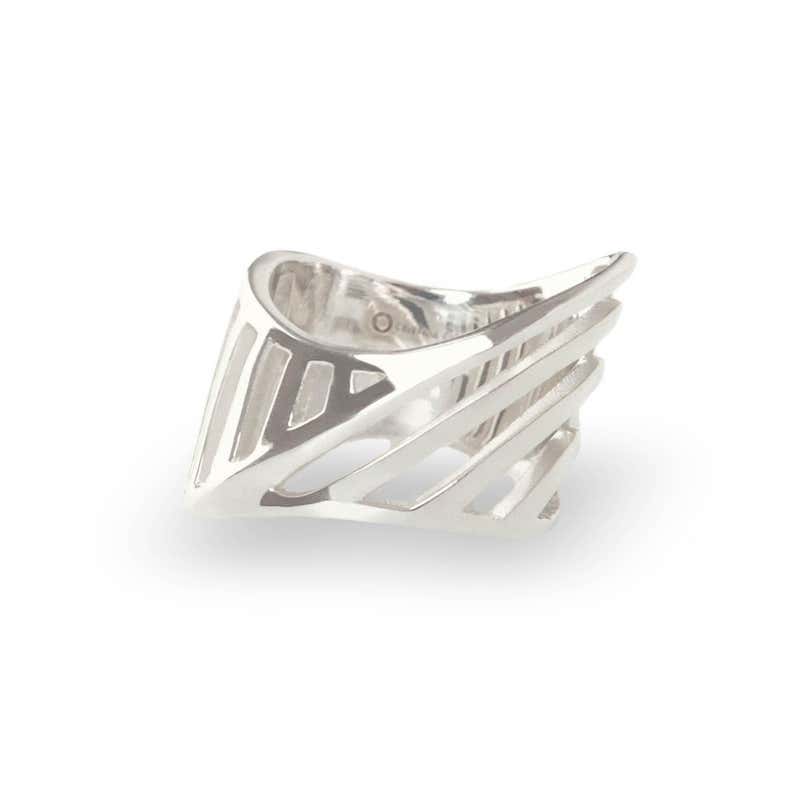 Contemporary Silver Ring For Sale at 1stDibs