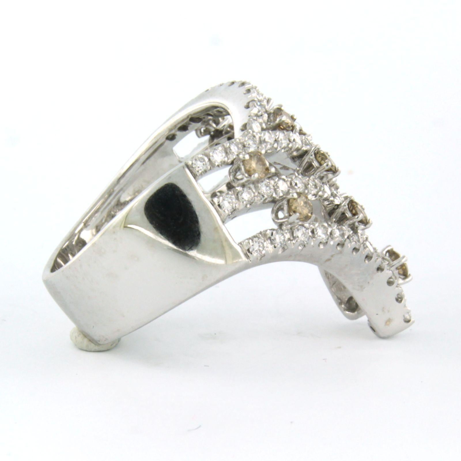 Fashion ring set with diamonds up to 1.70ct 18k white gold  For Sale 1