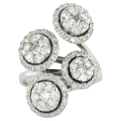 Fashion ring set with diamonds up to 1.80ct 18k white gold