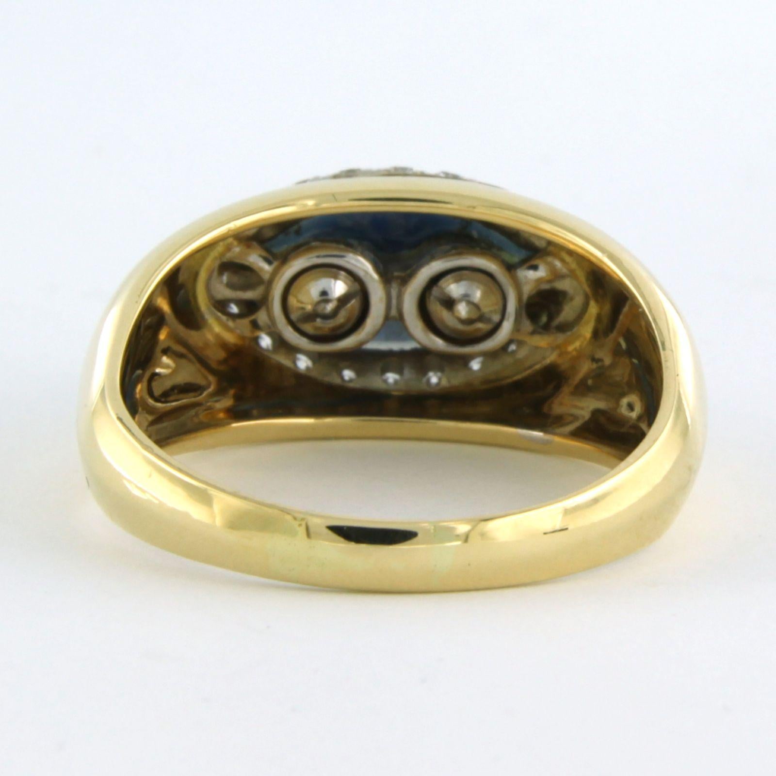 Anillo de moda con diamantes talla brillante de hasta 0,35 ct y esmalte de oro amarillo de 18k Corte brillante en venta