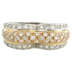 Fashion ring with brilliant cut diamonds up to 1.00ct - 5.5 grams - 18k gold