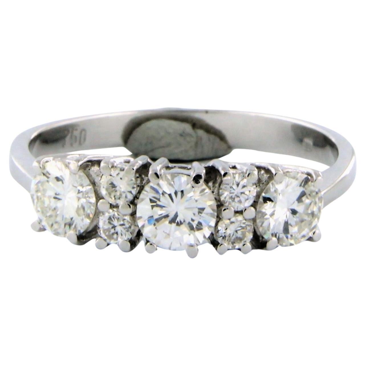Fashion Ring with diamonds up to 1.00ct. 18k white gold For Sale