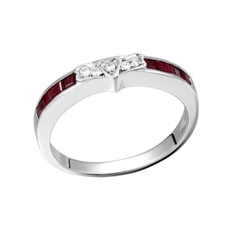 Fashion Ruby Diamond White 18k Gold Ring  for Her For Sale