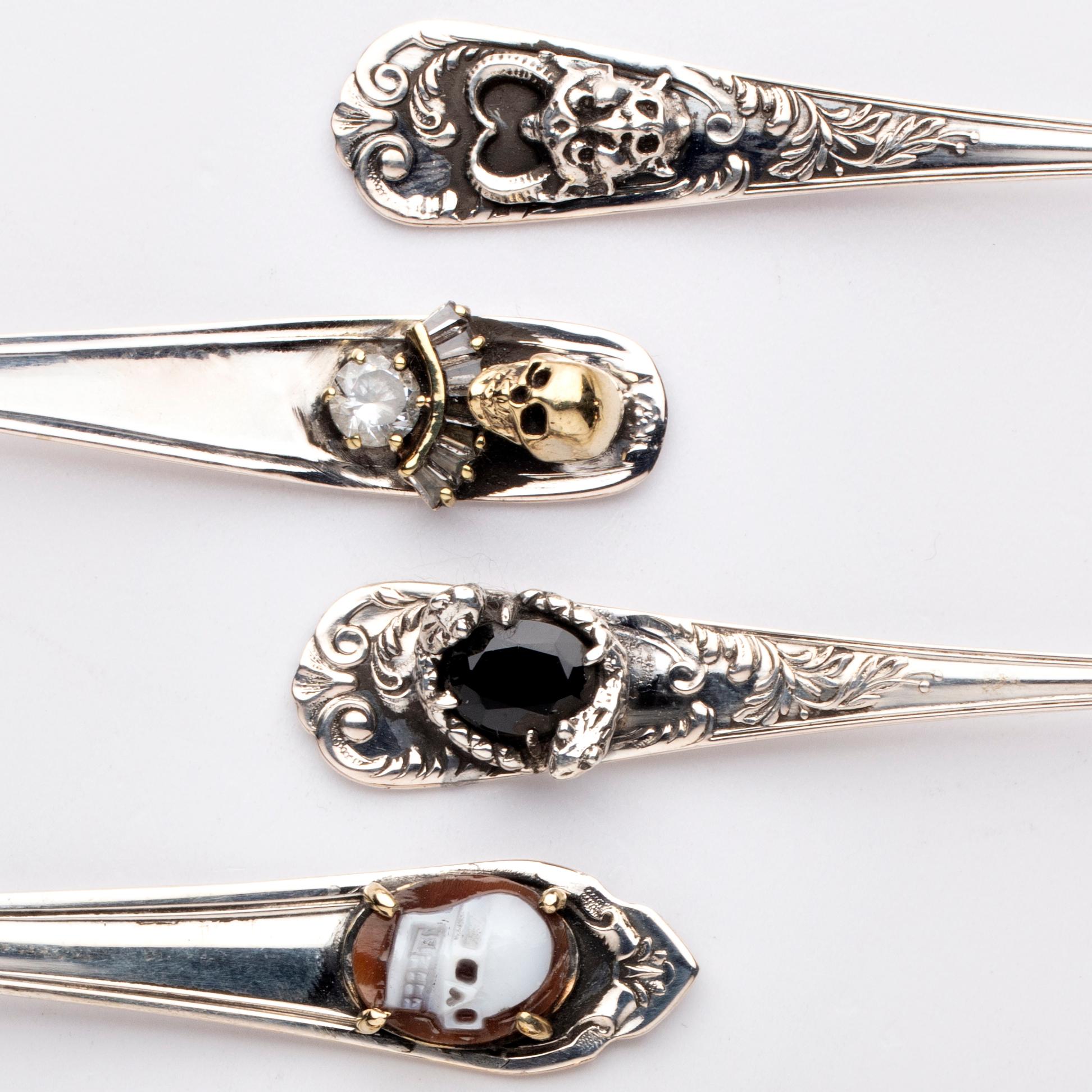 Welded Fashion Silver Spoon Set from Iosselliani For Sale