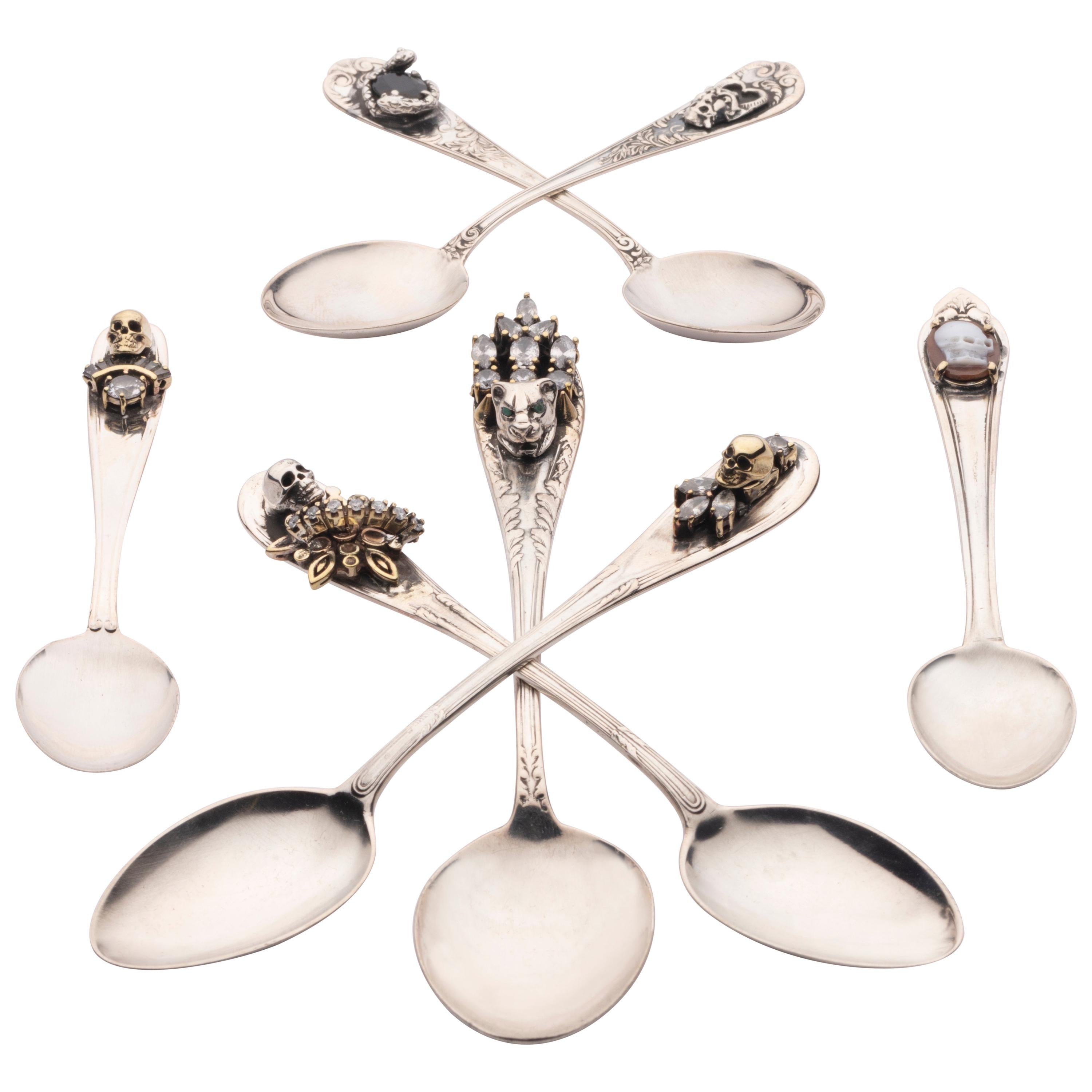 Fashion Silver Spoon Set from Iosselliani For Sale
