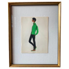 Schizzo di moda di Ginette Roger, Francia, anni '40