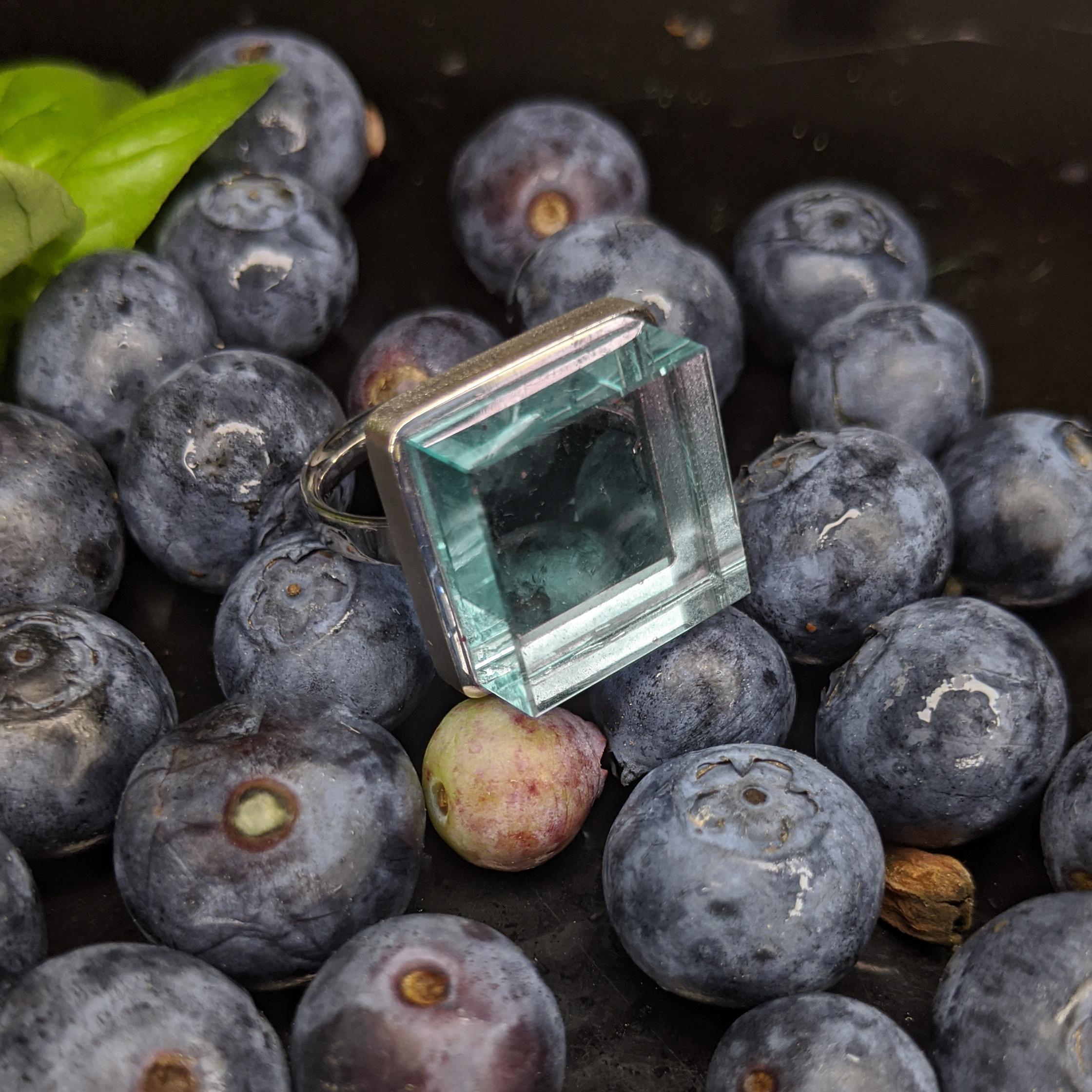 Women's Fashion Sterling Silver Cocktail Ring with Green Amethyst, Featured in Vogue