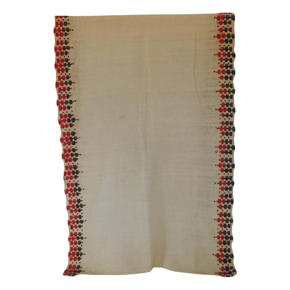 Floral Embroidered Turkish Sheer Textile Scarf or Table Runner