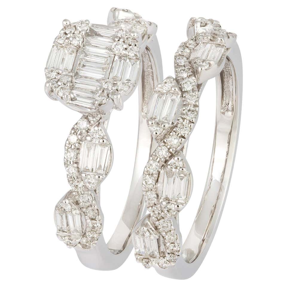 Customizable Fashion Diamond White Gold Cool Ring for Her For Sale at ...