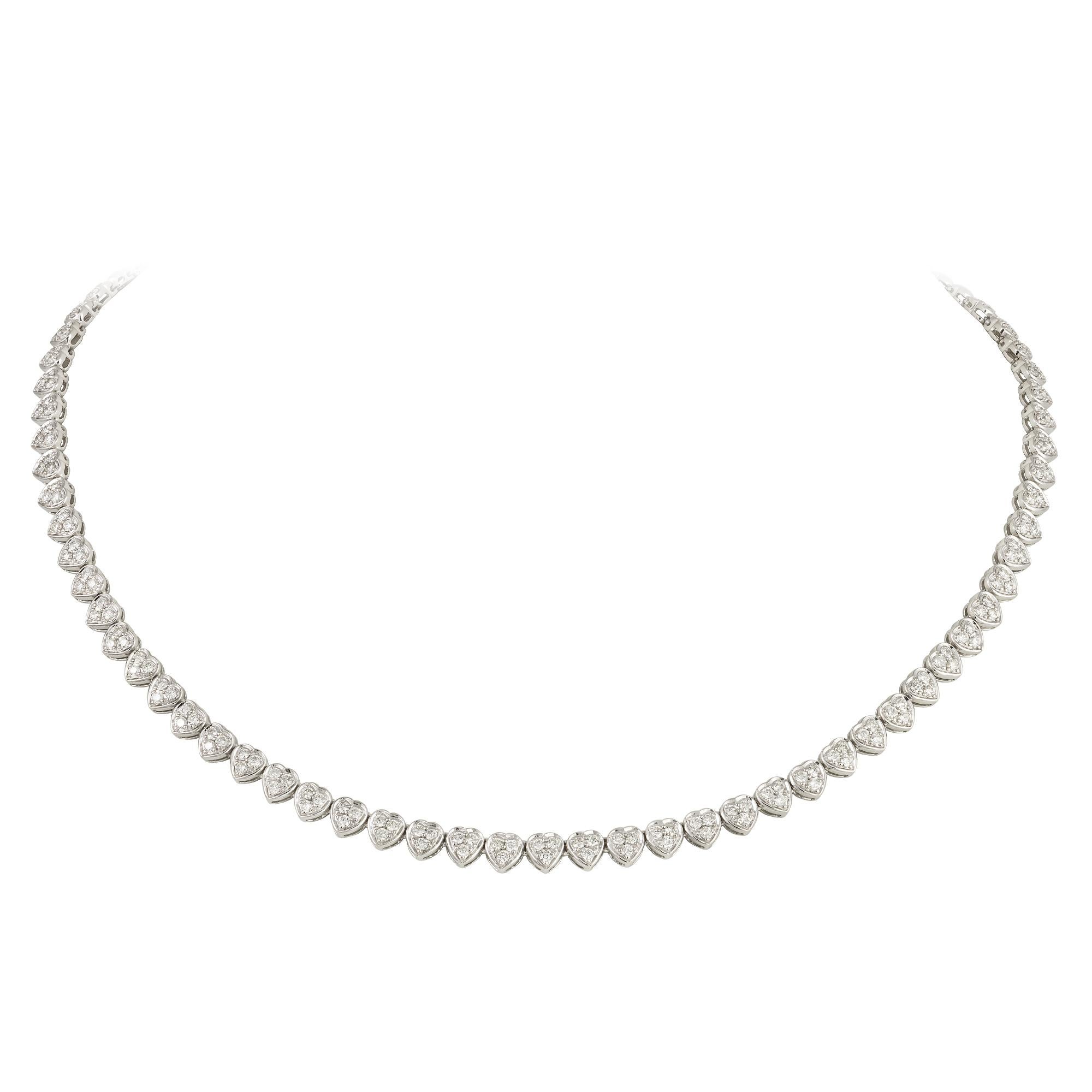Mode Weißgold 18K Halskette Diamant für Sie (Moderne) im Angebot