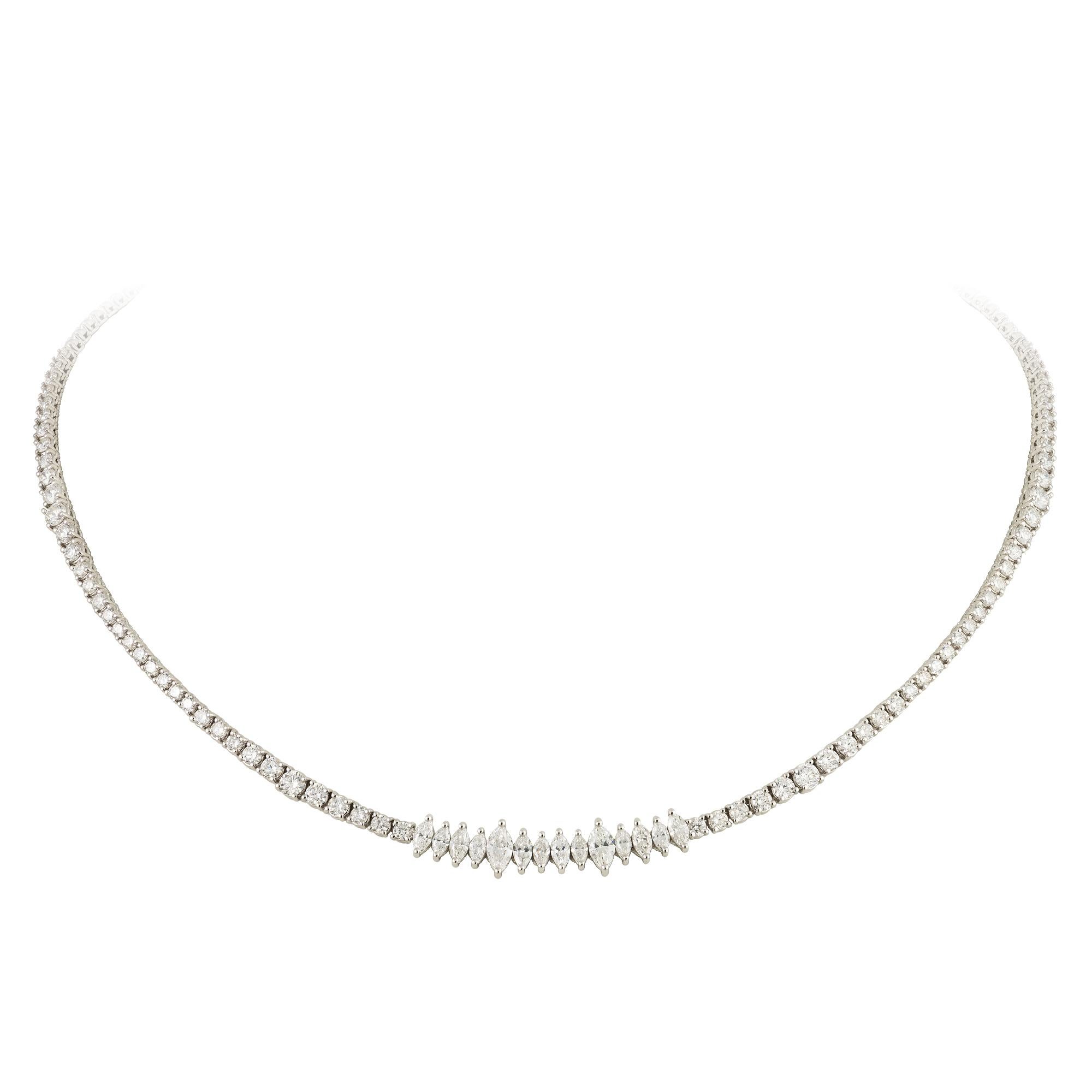Fashion White Gold 18K Necklace Diamond For Her In New Condition For Sale In Montreux, CH