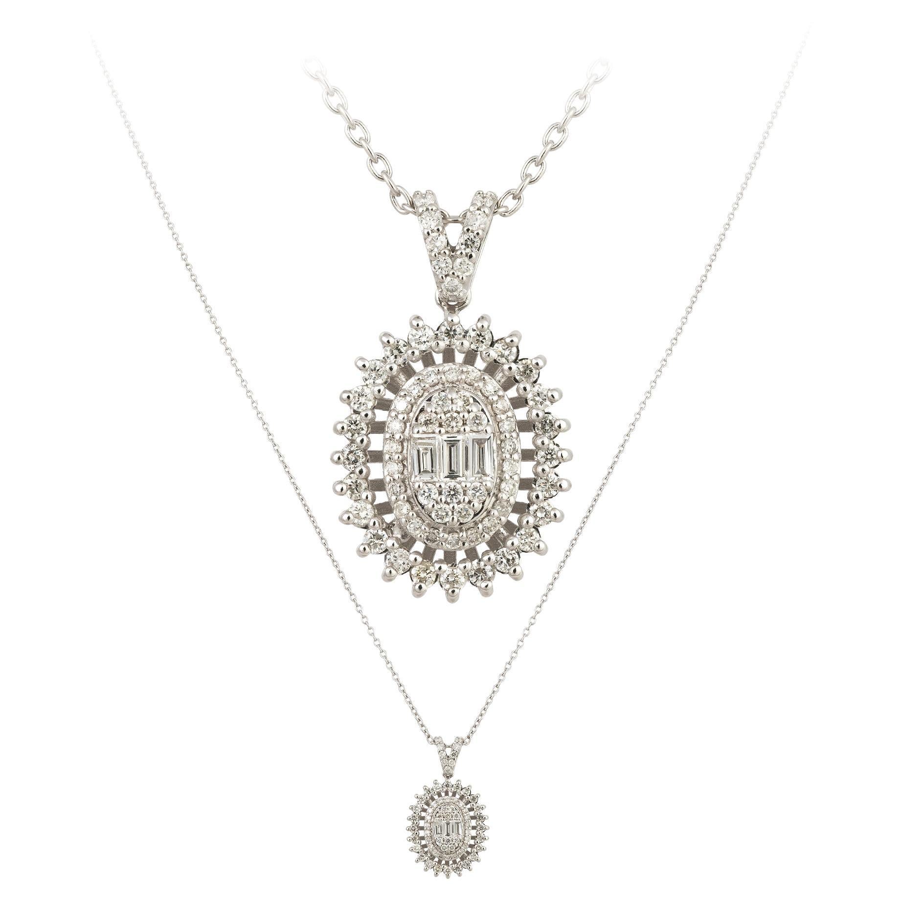 Mode Weißgold 18K Halskette Diamant für Sie im Angebot