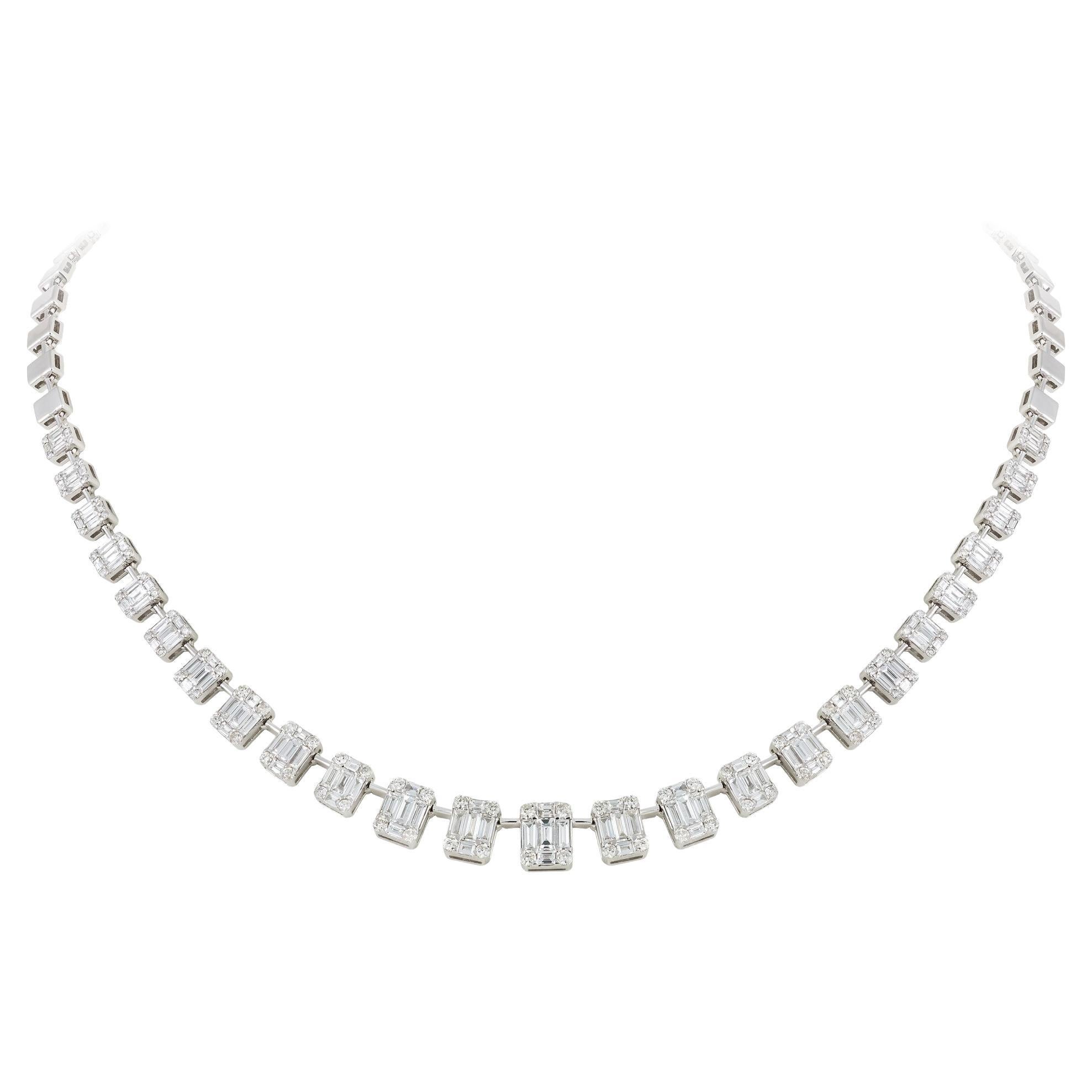 Fashion White Gold 18K Necklace Diamond For Her en vente