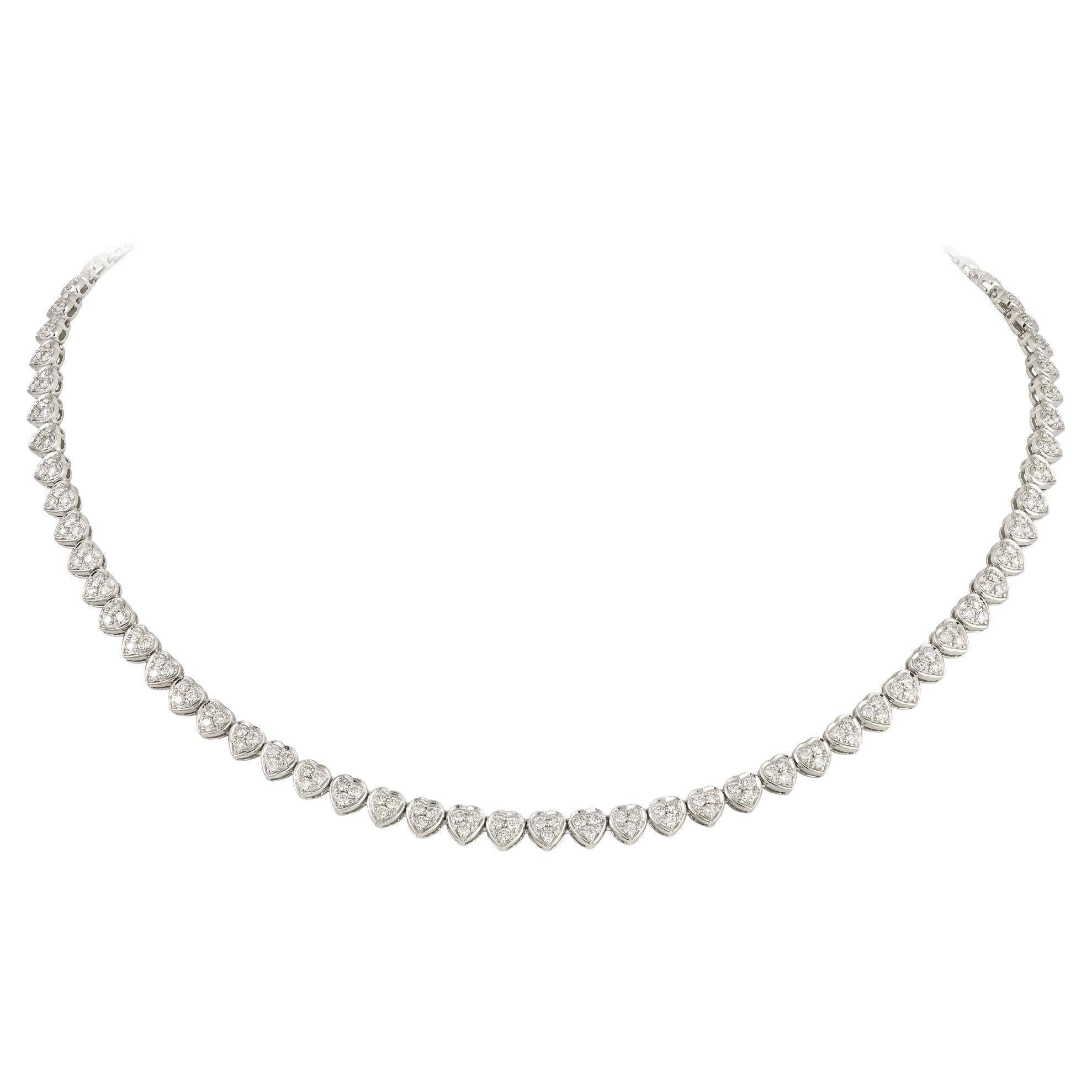 Collier de mode en or blanc 18K avec diamants pour elle