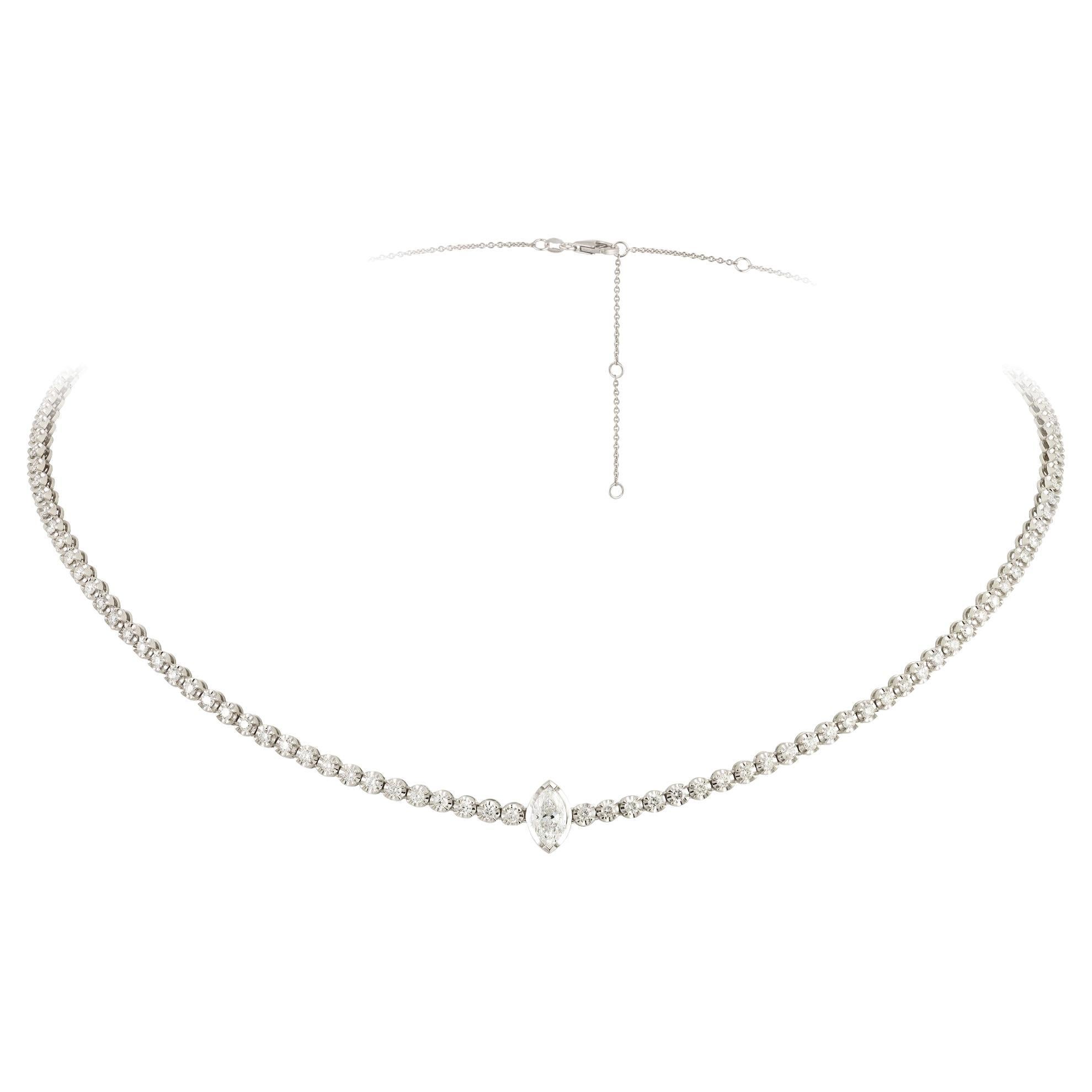 Mode Weißgold 18K Halskette Diamant für Sie im Angebot
