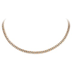 Fashion White Pink Gold 18K Necklace Diamond for Her