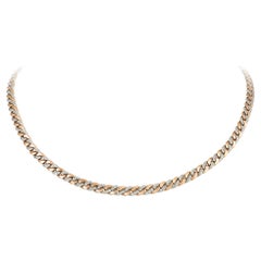 Fashion White Pink Gold 18K Necklace Diamond for Her