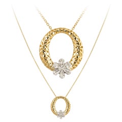Fashion Yellow Gold 18K Necklace Diamond for Her