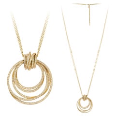 Fashion Yellow Gold 18K Necklace Diamond for Her