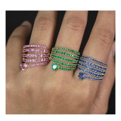 Fashionable and Stylish Emerald Yellow Gold Statement Ring for Her